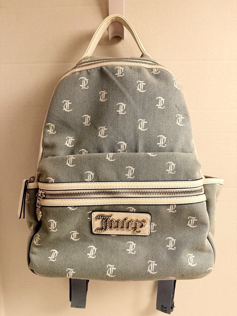 Juicy Couture Queen of Everything Denim Backpack Baby Blue